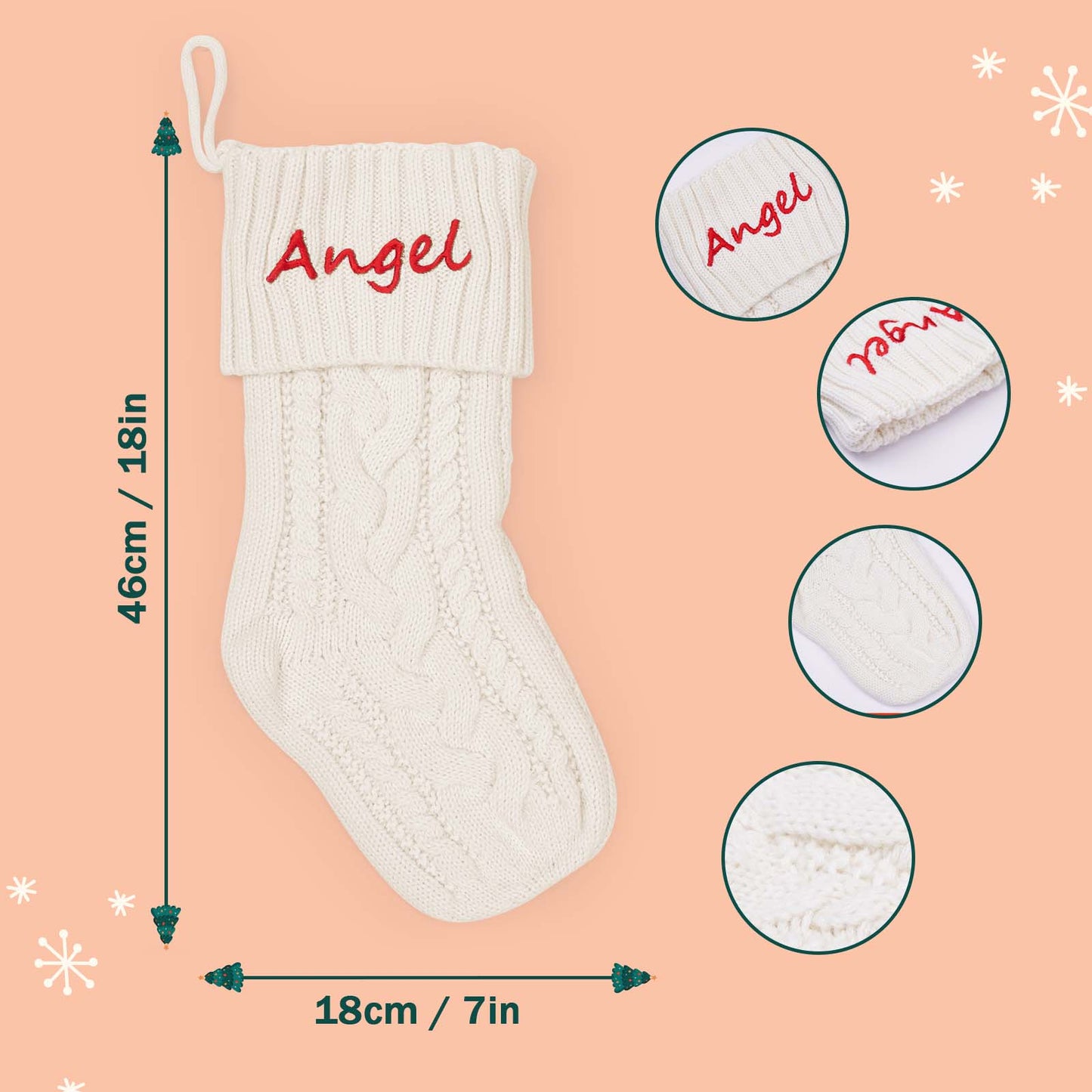 Personalized Christmas Stocking with Custom Name – Festive Holiday Decor for the Family