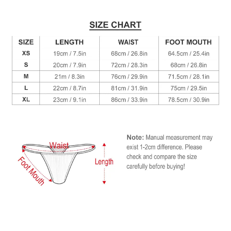 Custom Face Property of Him Women's Tanga Thong with Hearts Valentine's Day Gift