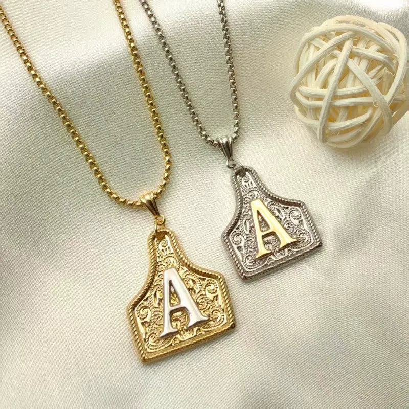 26-Letter Initial Necklace WesternJewelry Gift Box Valentine's Day Gift