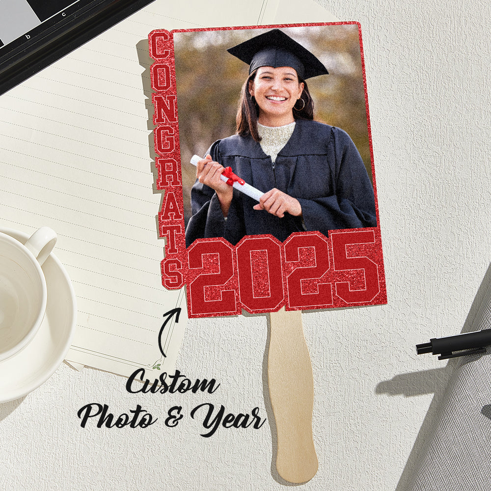 Personalized Graduation Handheld Photo Fan Graduation Party Gift for Class of 2026 Graduates