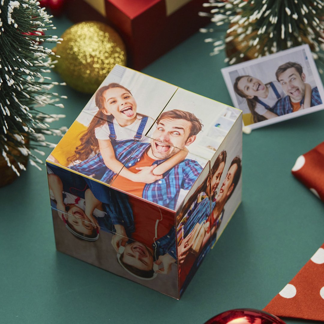 Custom Magic Cube Photo Personalized Cube Rhombic for Lovers Special Gifts for Anniversary