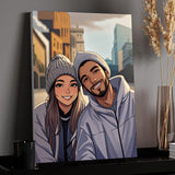 Customized portraits based on photos, cartoon portrait animation, family portraits, gifts for couples, digital or printed, framed or canvas