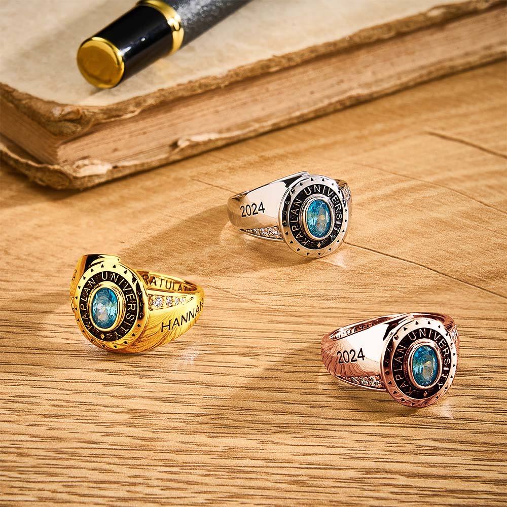 Personalized Birthstone Graduation Ring Graduation Gift for Class of Graduates