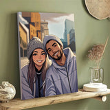 Customized portraits based on photos, cartoon portrait animation, family portraits, gifts for couples, digital or printed, framed or canvas
