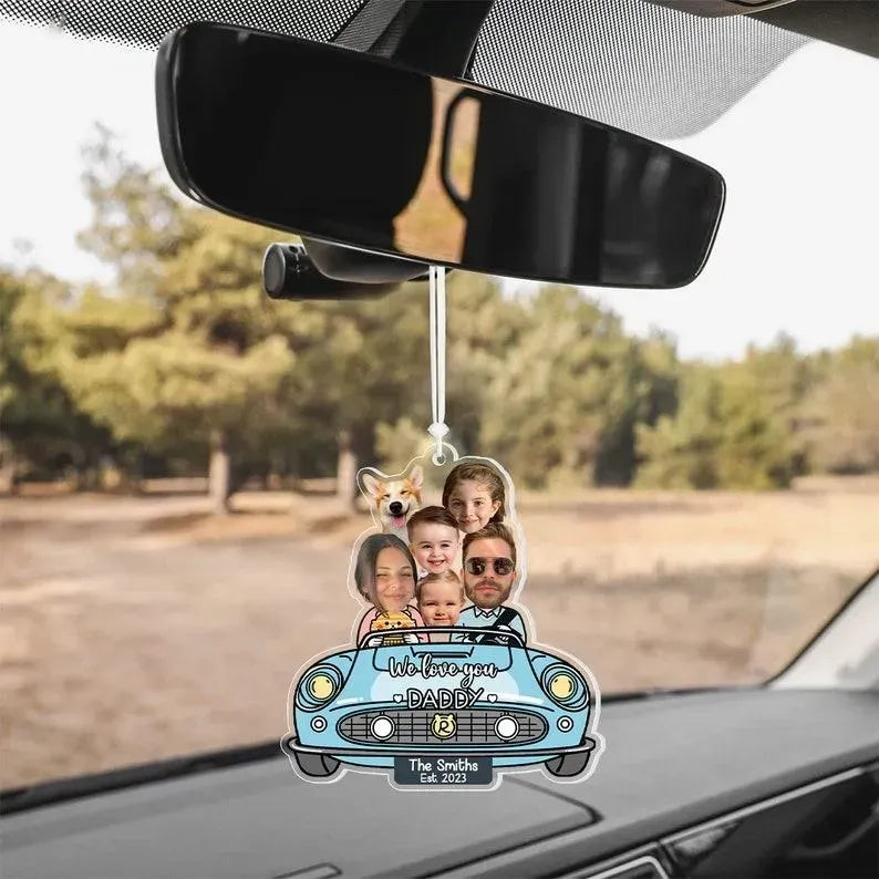 Custom Photo Drive Safe Daddy Ornament for Car Personalized Birthday Gift Idea for Daddy Customized Funny Gift
