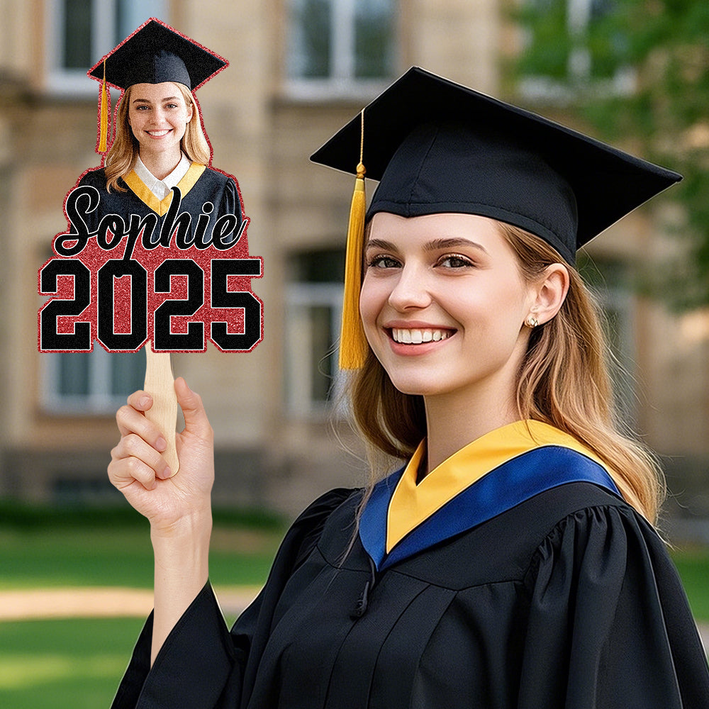 Personalized Graduation Handheld Photo Fan Graduation Party Gift for Class of 2026 Graduates