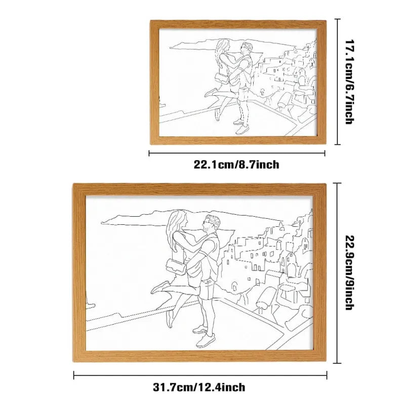 Custom Photo Lamp Personalized Line Art Light Valentine's Day Gift for Her