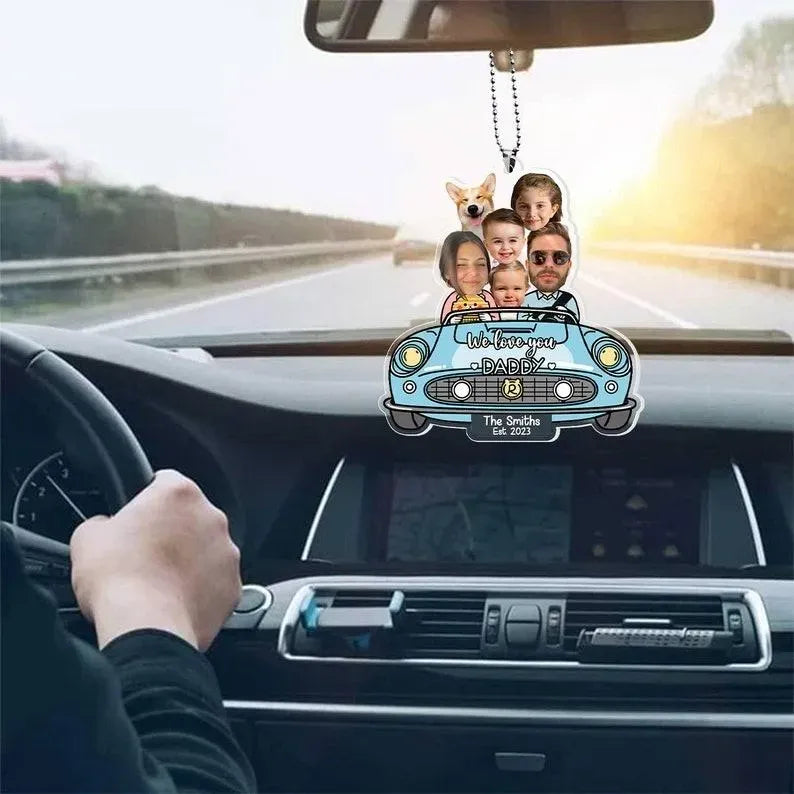 Custom Photo Drive Safe Daddy Ornament for Car Personalized Birthday Gift Idea for Daddy Customized Funny Gift
