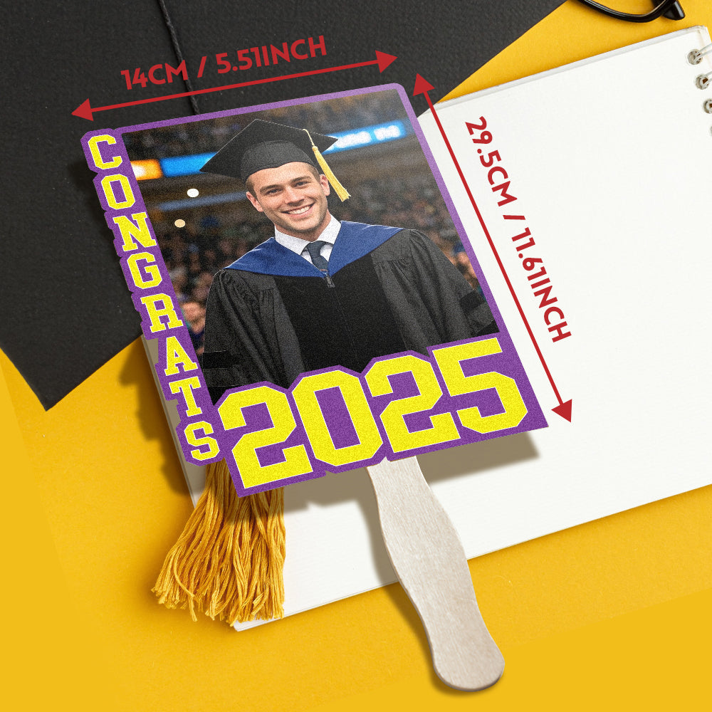 Personalized Graduation Handheld Photo Fan Graduation Party Gift for Class of 2026 Graduates