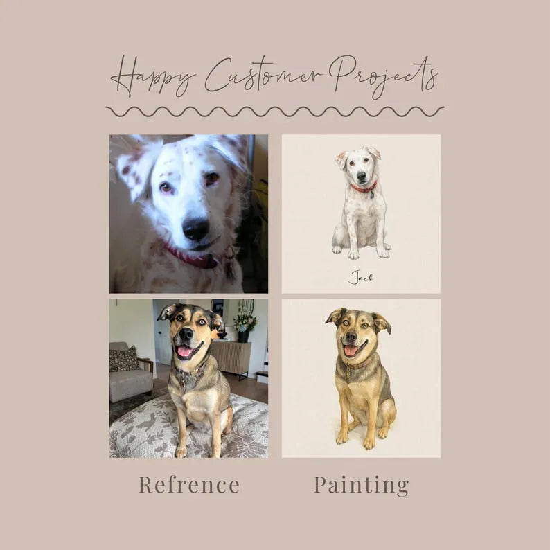 Custom Watercolor Dog Portrait Hand Drawn Dog Lovers Gift Personalized Dog Painting Dog Memorial Gift