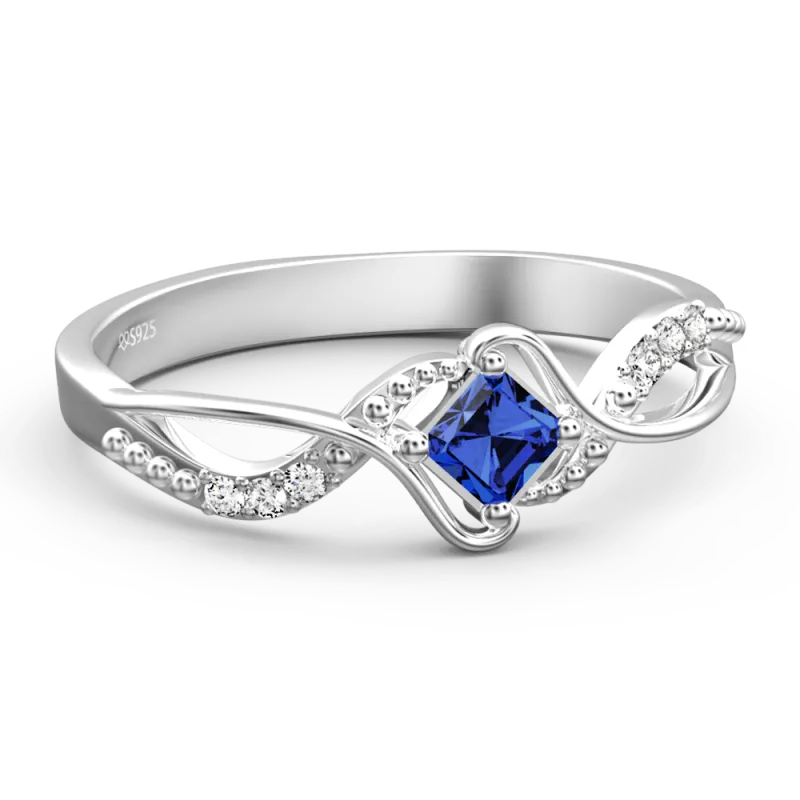 Personalised Birthstone Eternity Ring Silver Wedding Gift Anniversary Gift Birthday Gift Valentines Gift