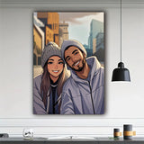 Customized portraits based on photos, cartoon portrait animation, family portraits, gifts for couples, digital or printed, framed or canvas