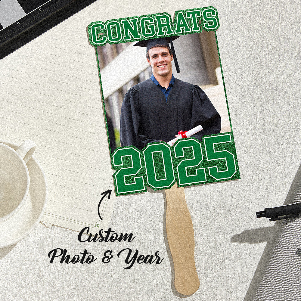 Personalized Graduation Handheld Photo Fan Graduation Party Gift for Class of 2026 Graduates