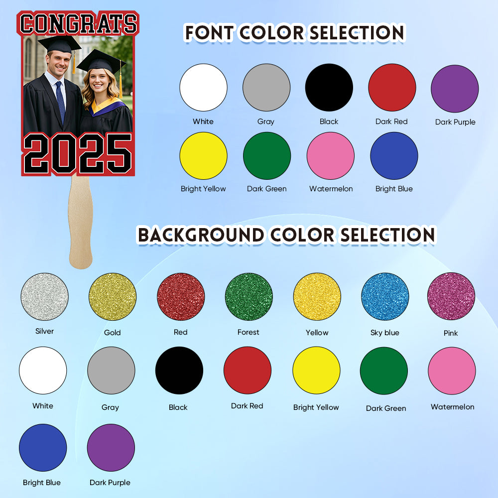 Personalized Graduation Handheld Photo Fan Graduation Party Gift for Class of 2026 Graduates