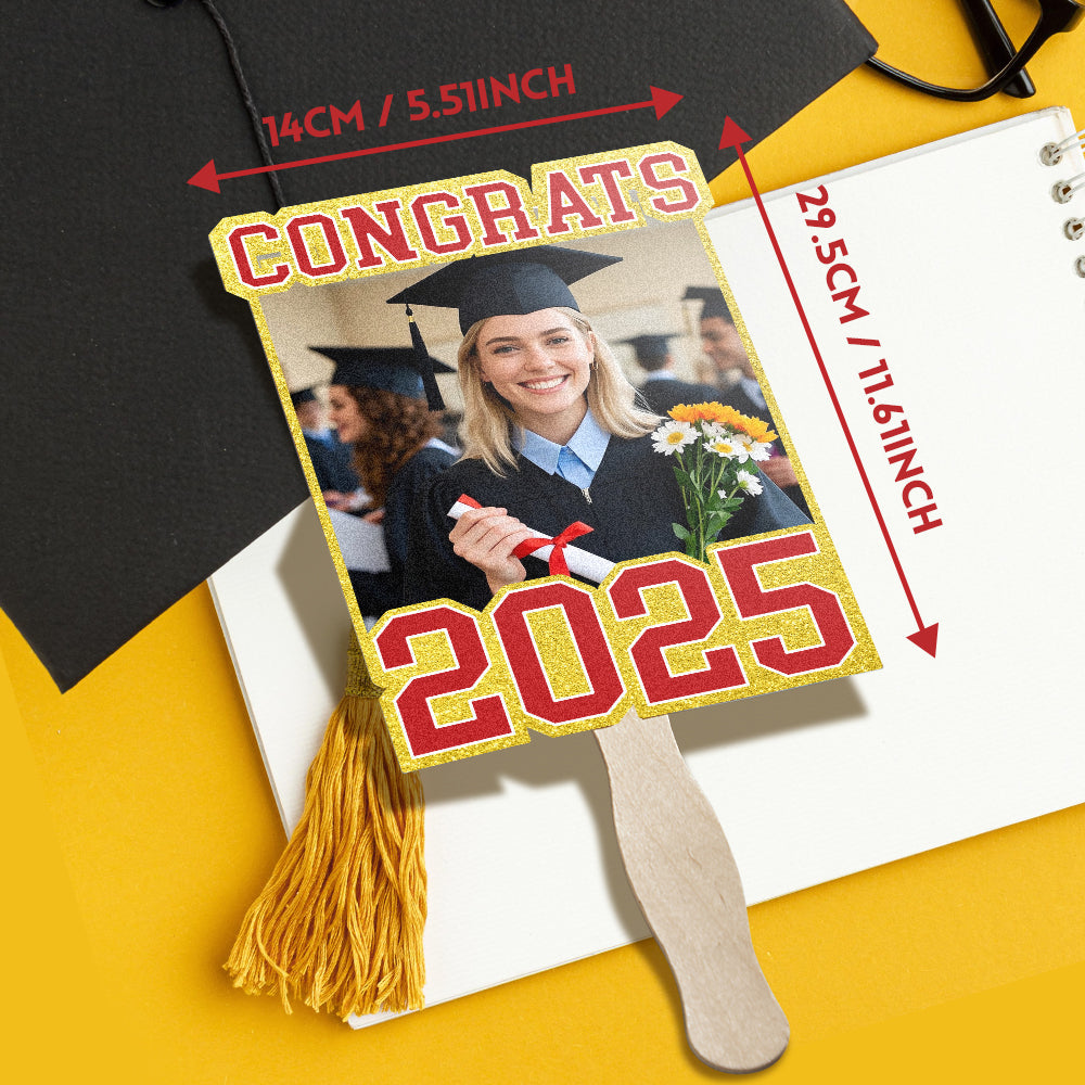 Personalized Graduation Handheld Photo Fan Graduation Party Gift for Class of 2026 Graduates