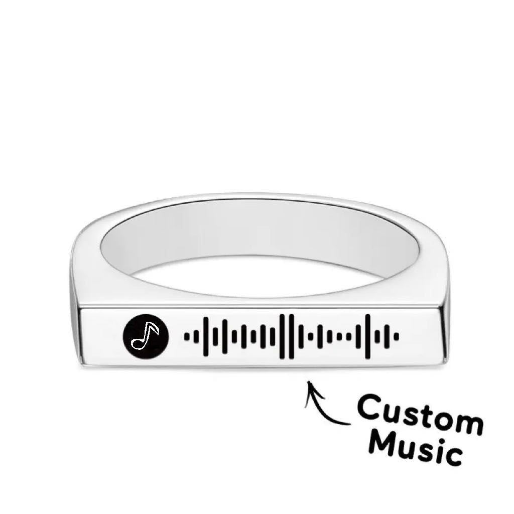 Custom Music Code Ring Simple Music Gifts for Couple Anniversary Gift Birthday Gift Valentines Gift