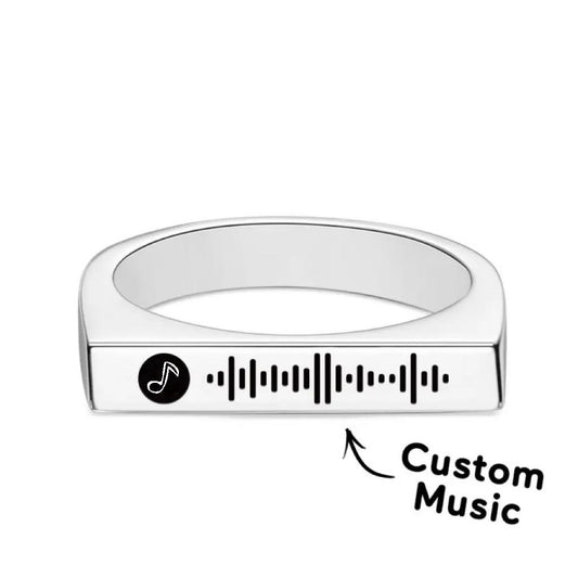 Custom Music Code Ring Simple Music Gifts for Couple Anniversary Gift Birthday Gift Valentines Gift
