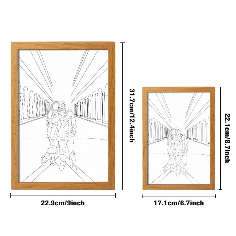 Custom Photo Lamp Personalized Line Art Light Valentine's Day Gift for Her