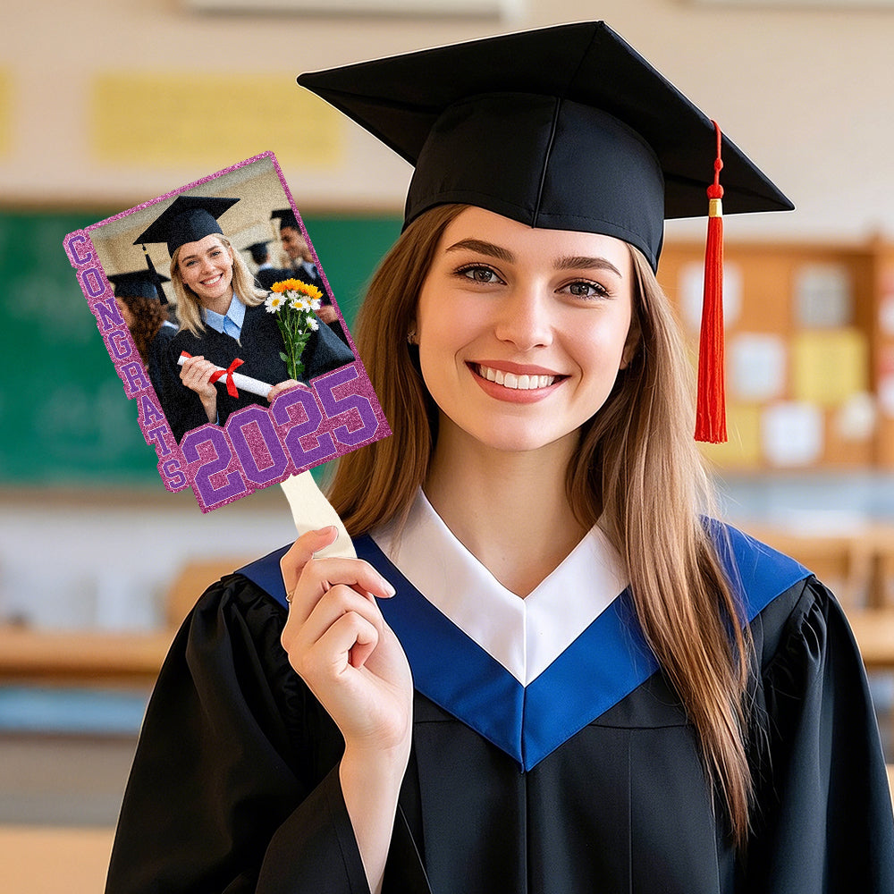 Personalized Graduation Handheld Photo Fan Graduation Party Gift for Class of 2026 Graduates