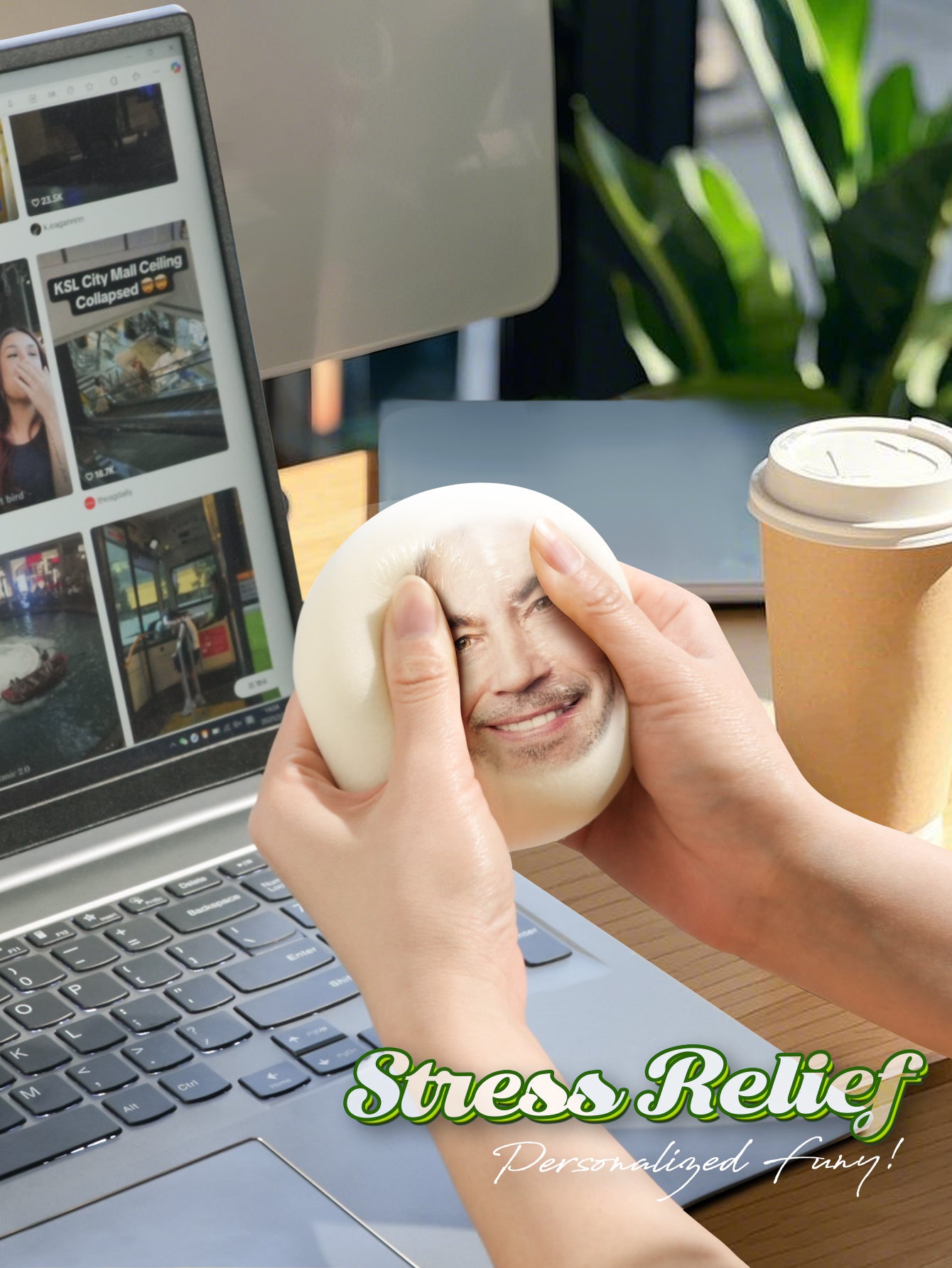 Custom Photo Stress Relief Bun Toy – Personalized Decompression Manju Style Toy