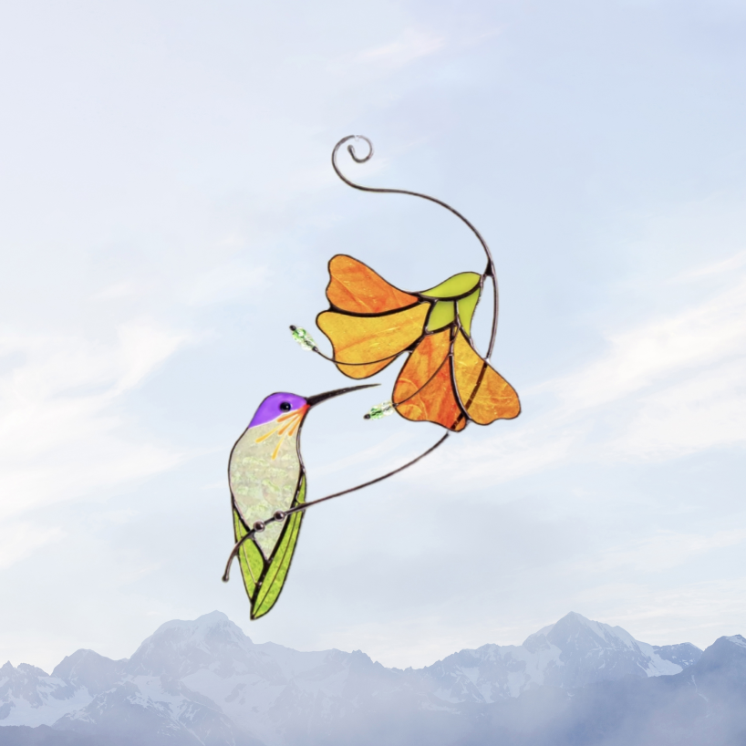 Glass Bird Suncatcher - Unique Window & Wall Hanging Gift for Bird Lovers