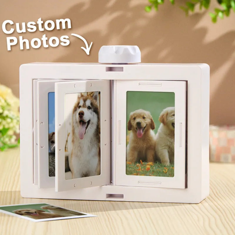 Personalized Rotating Photo Frame Carousel Custom Photo Desktop Photo Reel Flip & Spin Photo Box Valentines Gift Anniversary GIft