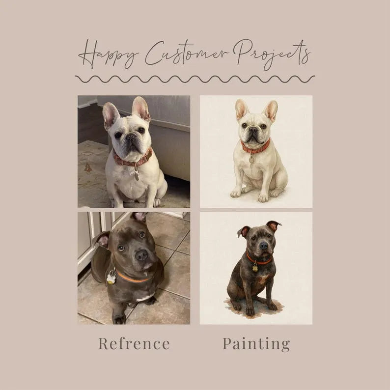 Custom Watercolor Dog Portrait Hand Drawn Dog Lovers Gift Personalized Dog Painting Dog Memorial Gift