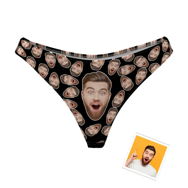 Custom Boyfriend's Face Thong Panties Personalized Panties Valentines Gift For Her