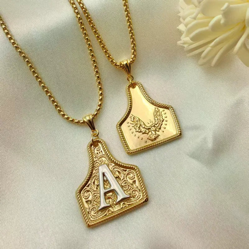 26-Letter Initial Necklace WesternJewelry Gift Box Valentine's Day Gift