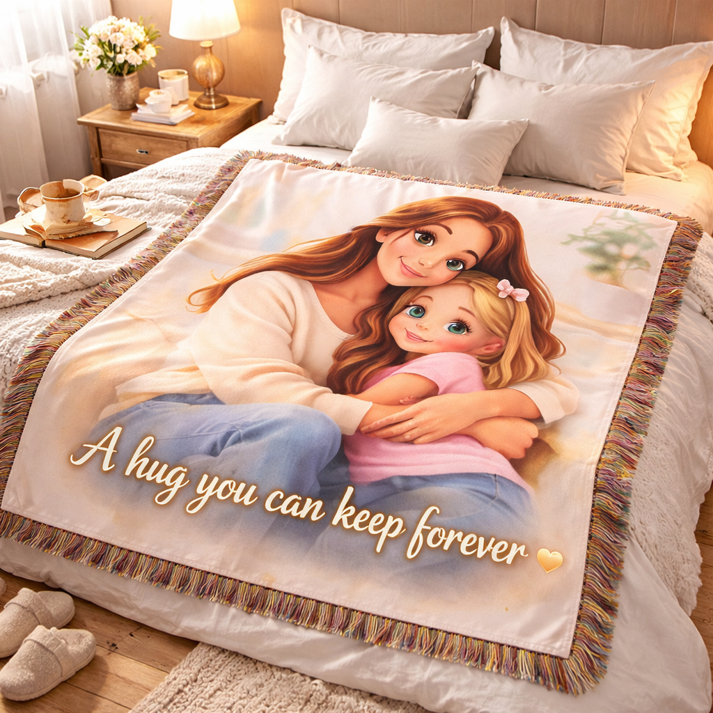 Custom Anime Photo Flannel Blanket Personalized Photo Cartoon Art Blanket Turn Your Photo into Cartoon Style Blanket Mother's Day Gift