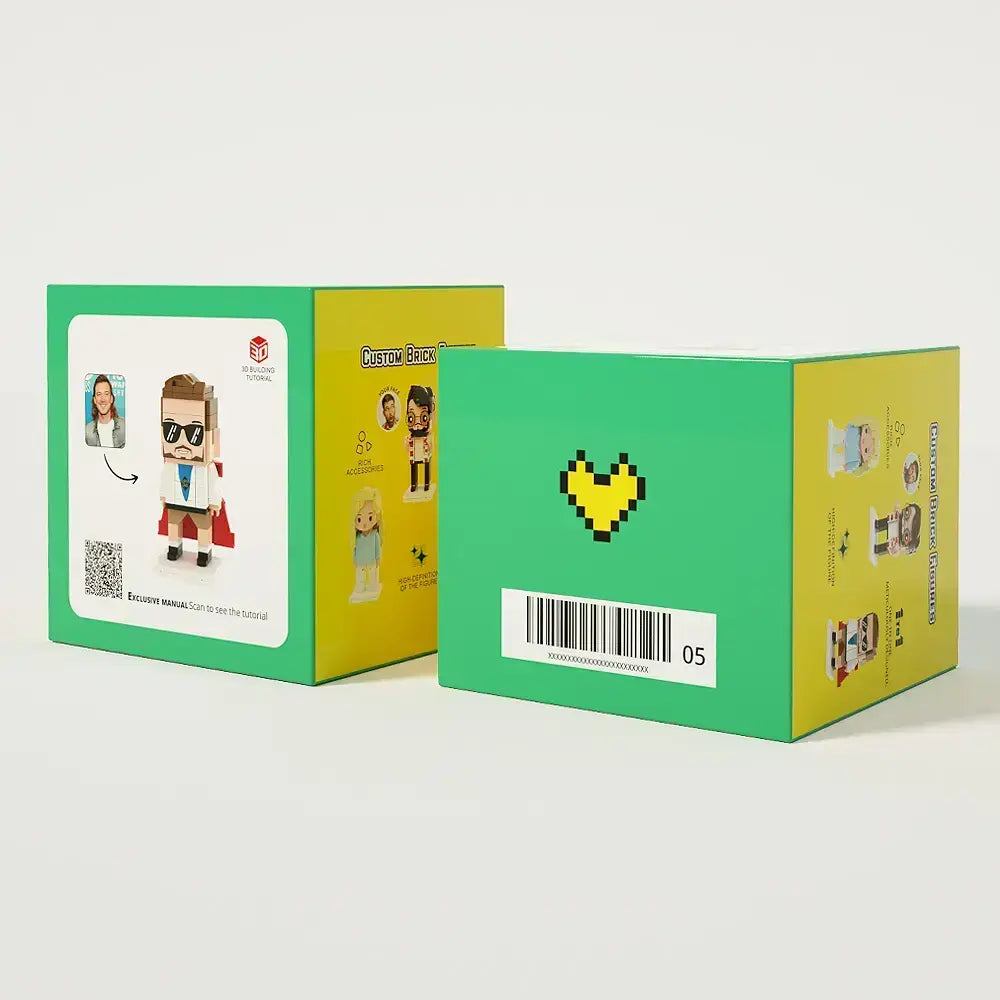 Custom Text Cute Brick Figure Full Body Customizable 1 Person Display Panel Graduation Gift