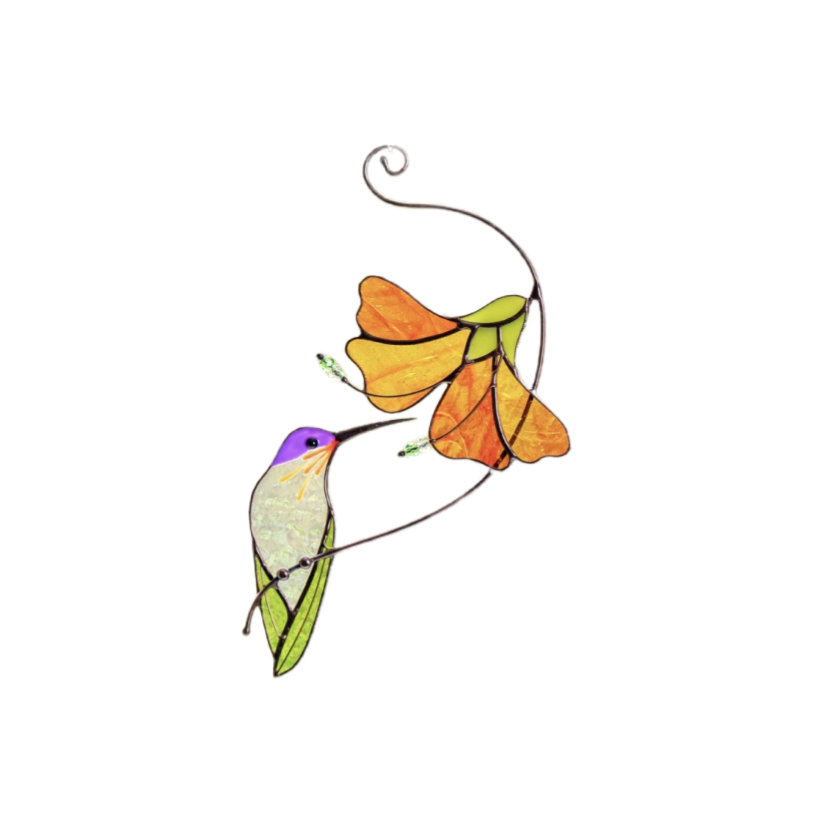 Glass Bird Suncatcher - Unique Window & Wall Hanging Gift for Bird Lovers