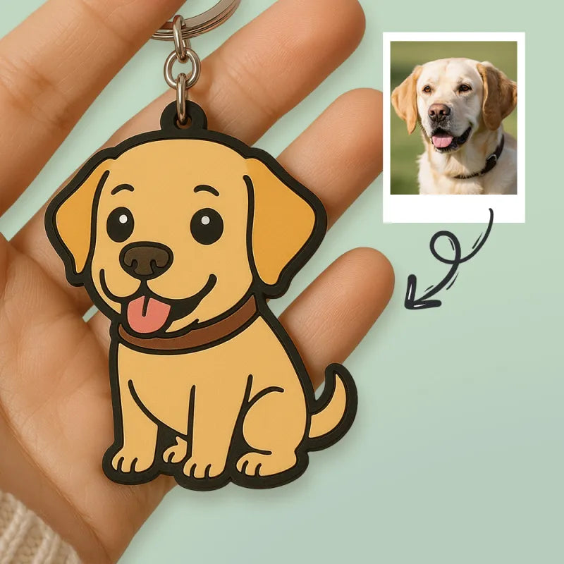 Custom Photo Cartoon Keychain Bag Charm Personalized from Your Photo Unique Keepsake Valentines Gift for Her