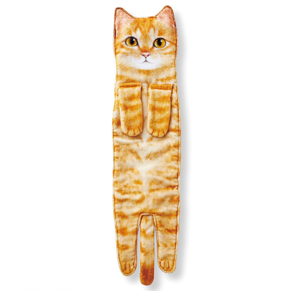 Cute Cat Decor Hanging Face Towels Soft Funny Face Towels Gift for Women Cat Lovers