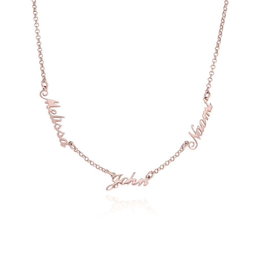 Personalized 2-4 Names Necklace Custom Family Nameplate Necklace