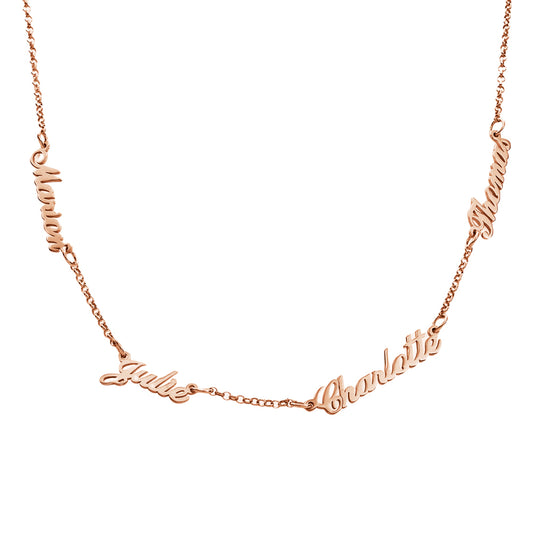 Personalized 2-4 Names Necklace Custom Family Nameplate Necklace