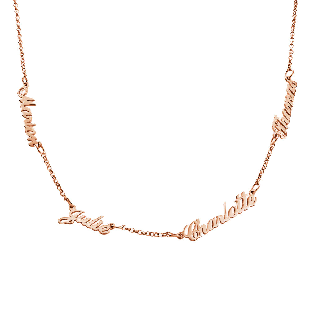 Personalized 2-4 Names Necklace Custom Family Nameplate Necklace