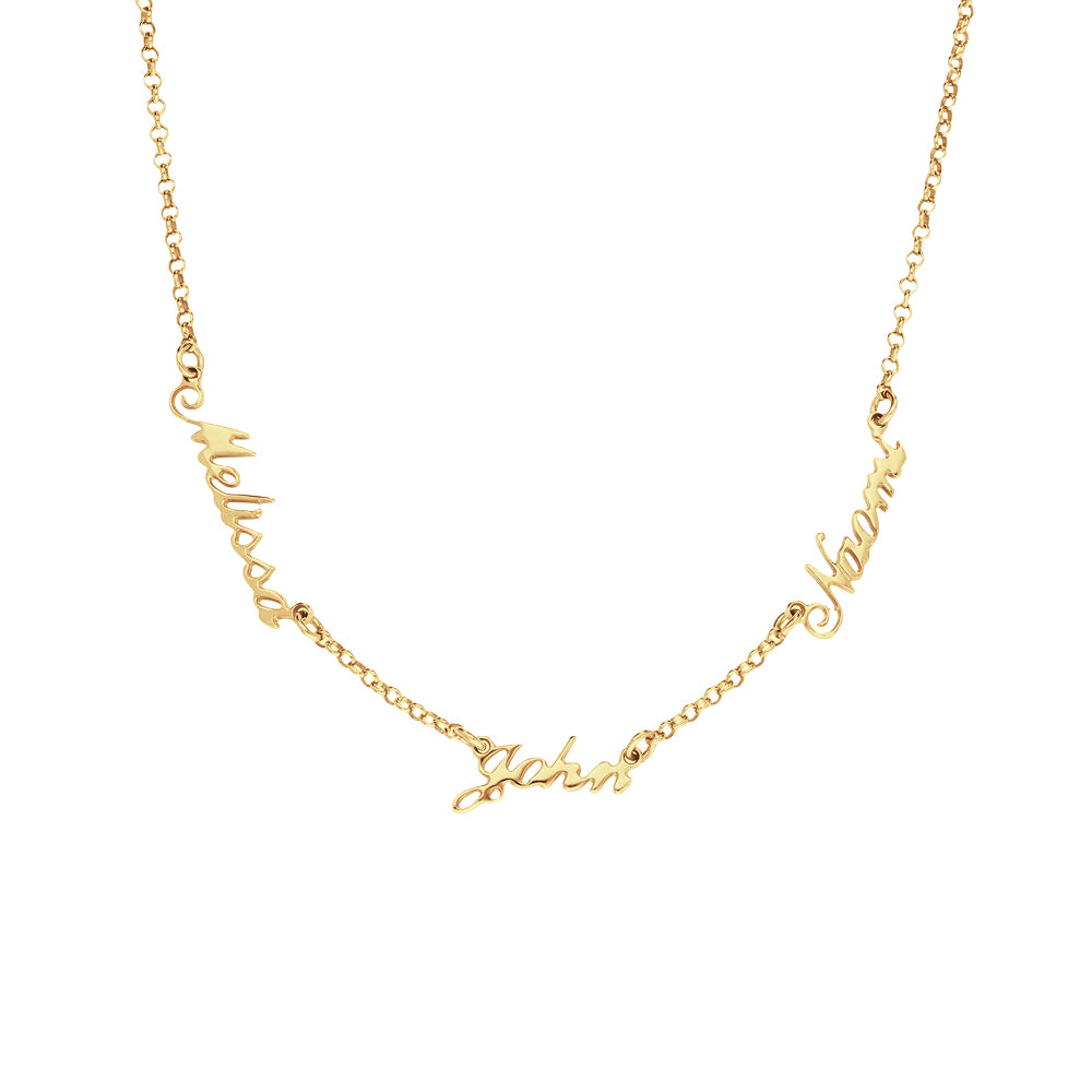 Personalized 2-4 Names Necklace Custom Family Nameplate Necklace