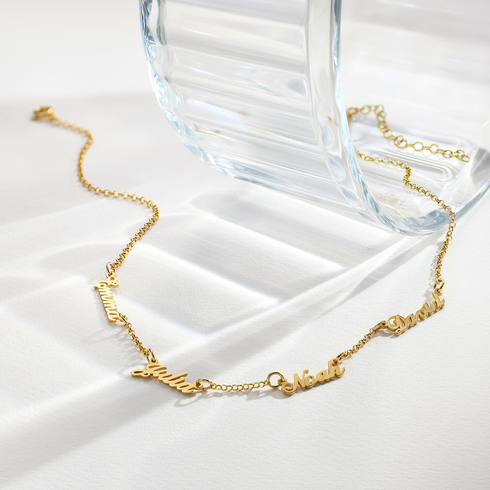 Personalized 2-4 Names Necklace Custom Family Nameplate Necklace