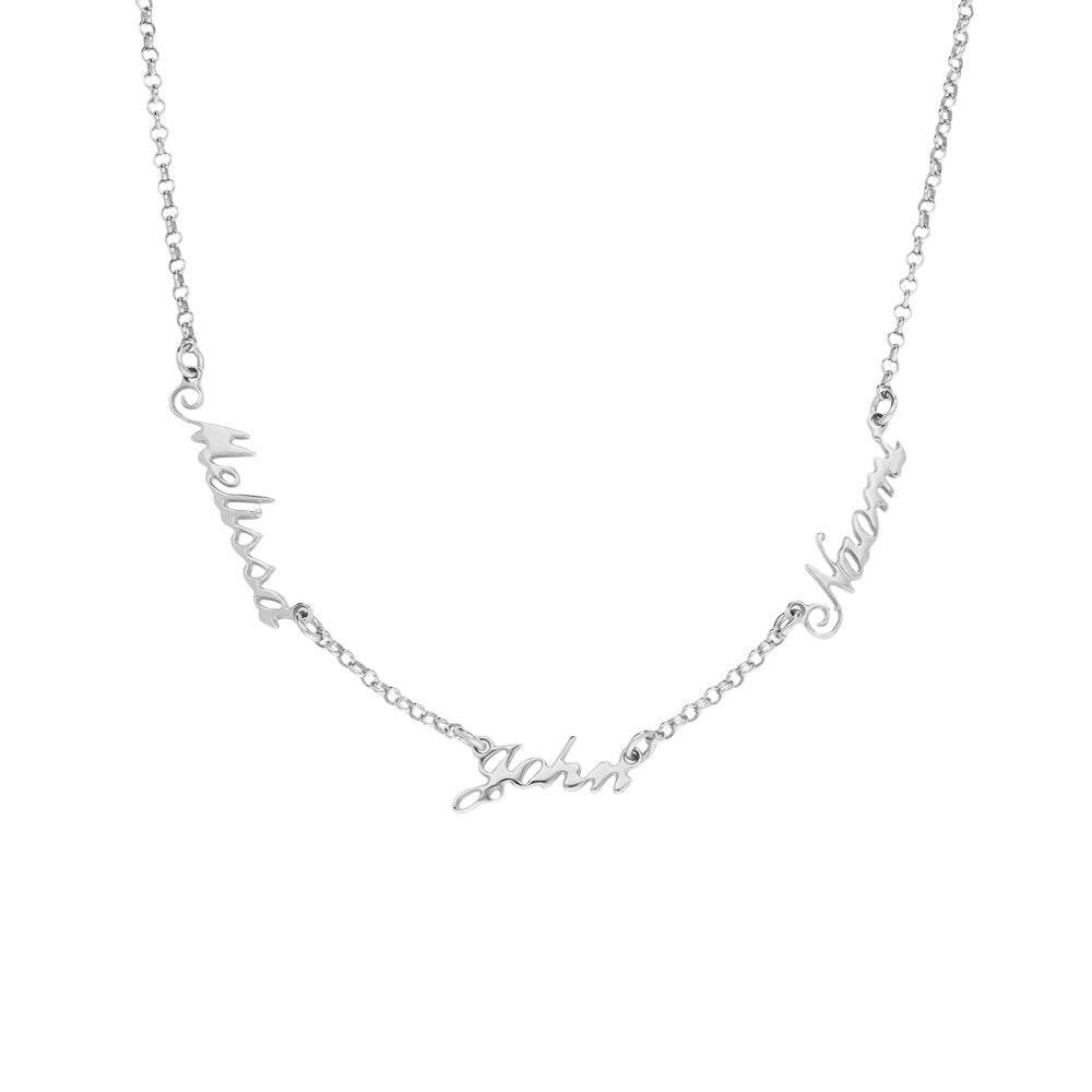 Personalized 2-4 Names Necklace Custom Family Nameplate Necklace