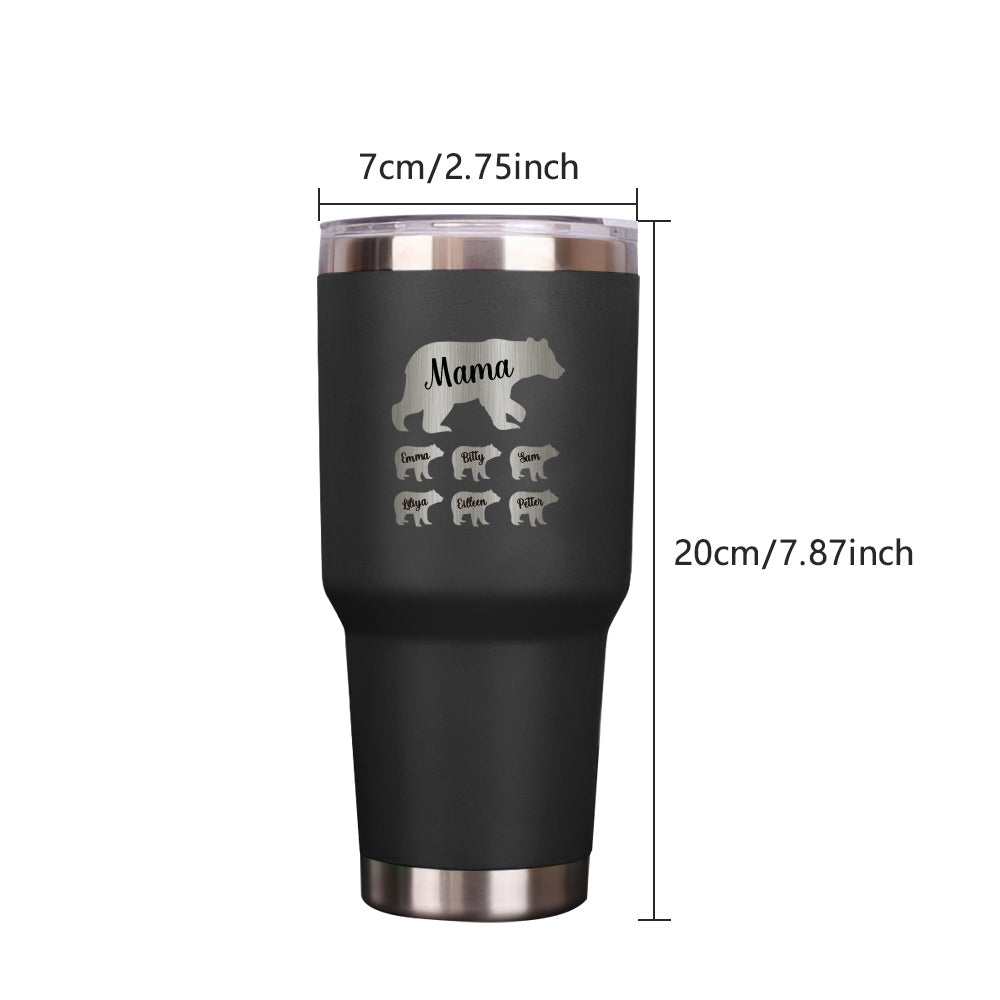 Personalized Mama Bear Tumbler Travel Mug Gift for Mother's Day Gift for Mom Grandma