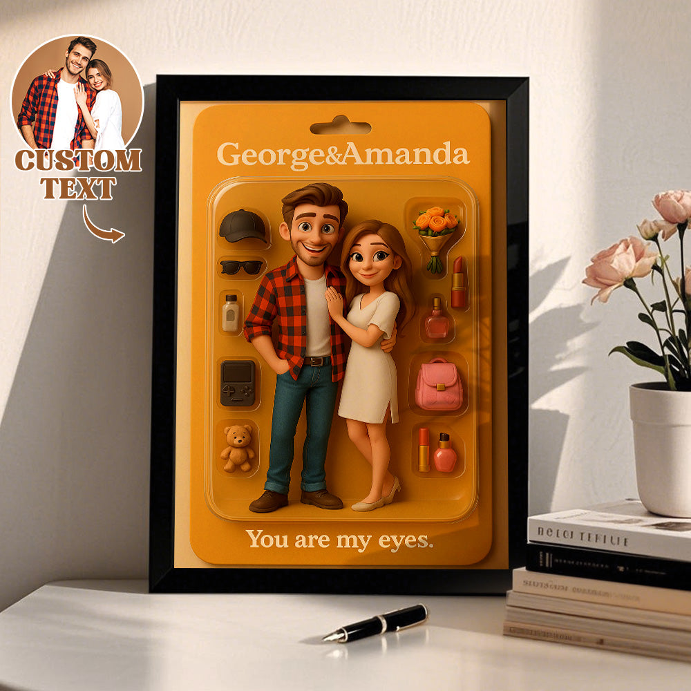 Fully Body Custom Cartoon Style Figure Portraits Personalized Toy Box Art Custom Photo Frame Decorations Flat Printed Image