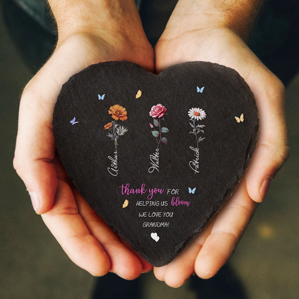 Custom Birth Flowers Garden Stone Personalized Grandma's Garden Stone for Mother's Day Gift