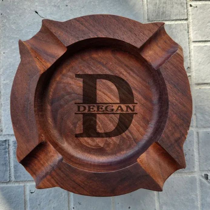 Personalized Name Ashtray with Monogram & Name Custom Gift for Smokers Father's Day Gift for Him