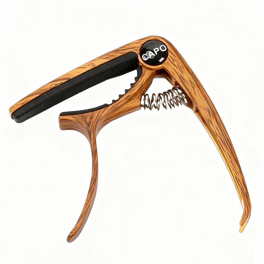 Personalized Metal Guitar Capo with Wood Grain Custom Message Engraved Guitar Pick Birthday Gift Father's Days Gift for Guitarists