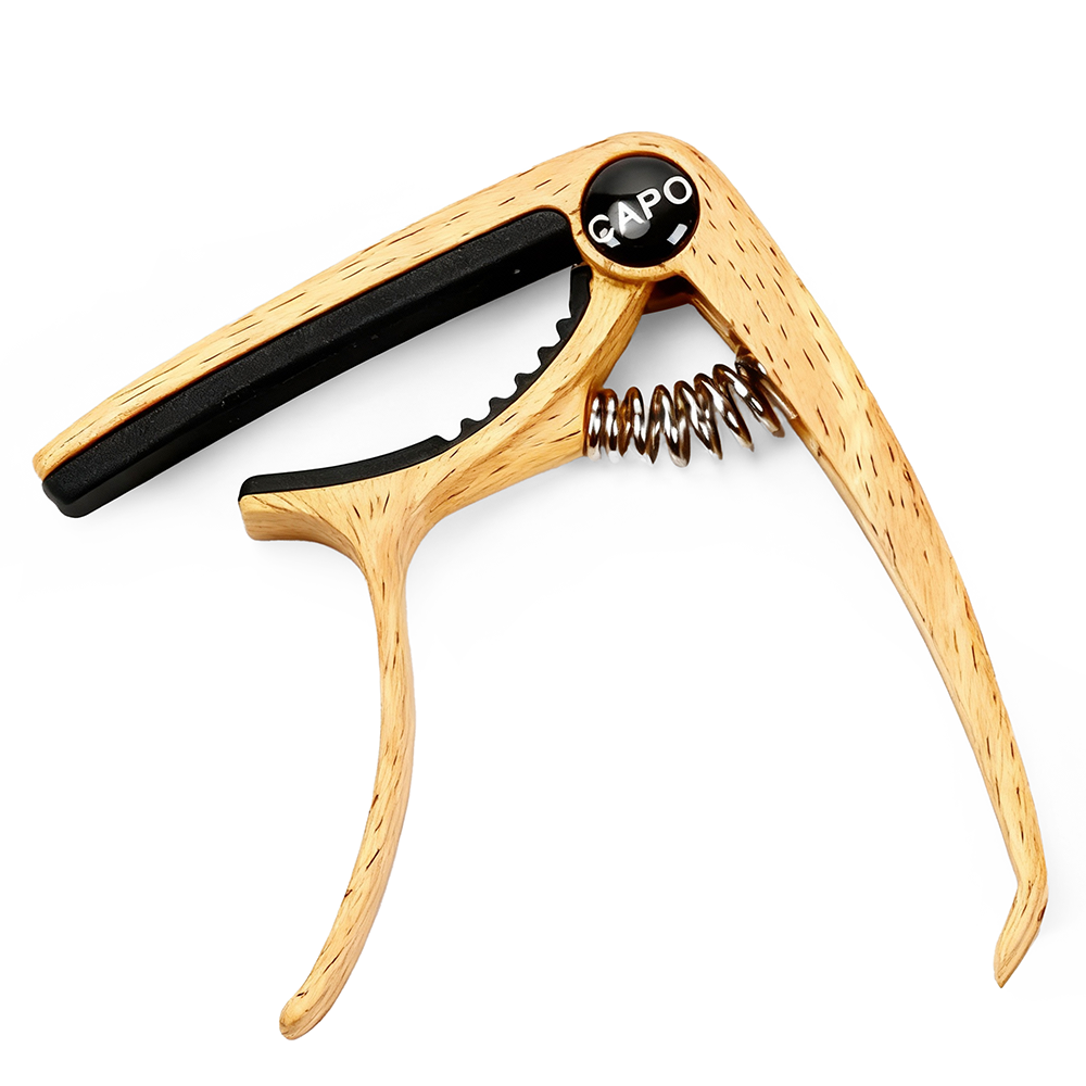 Personalized Metal Guitar Capo with Wood Grain Custom Message Engraved Guitar Pick Birthday Gift Father's Days Gift for Guitarists
