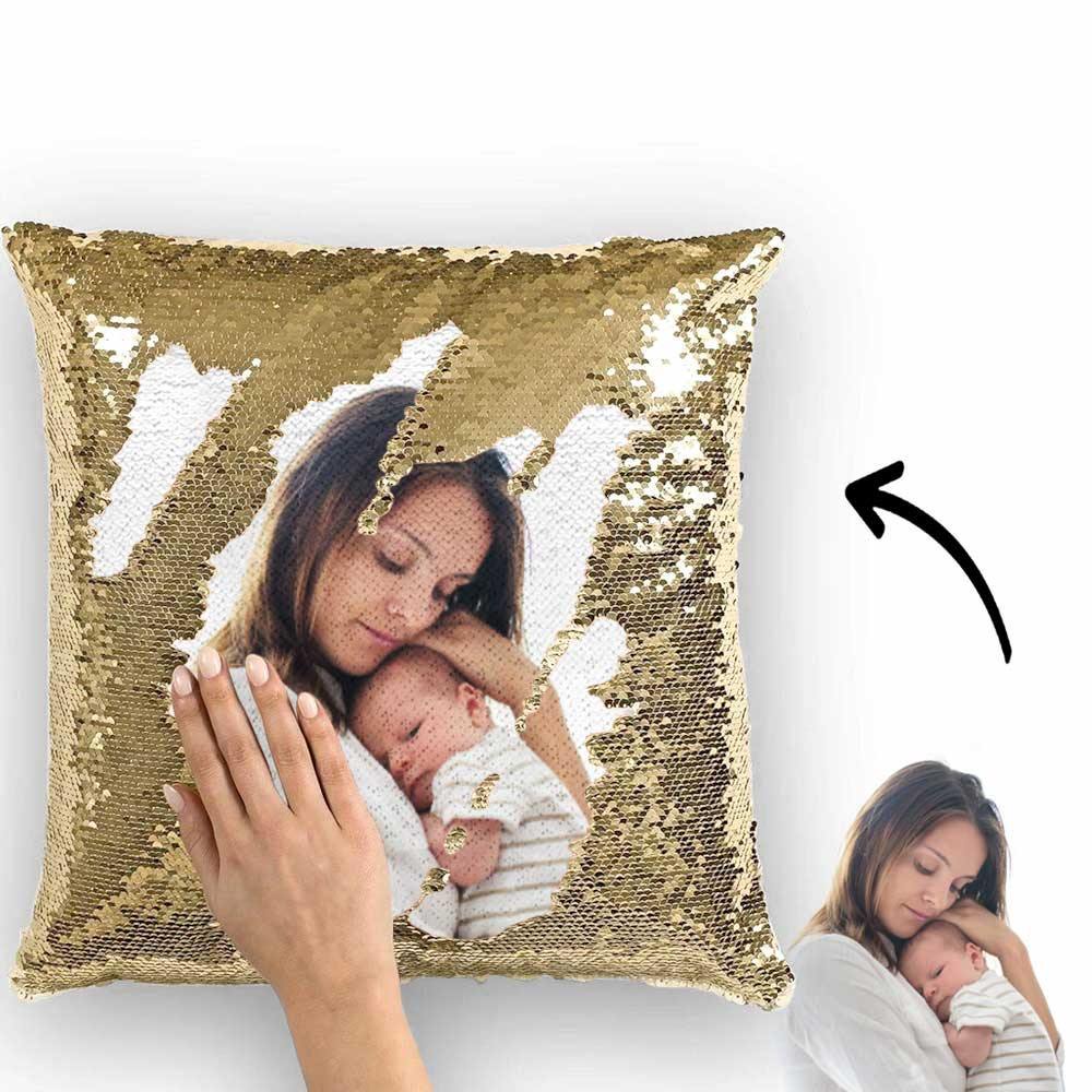 Custom Photo Magic Sequin Pillowcase Cover Only (Insert Not Included) – Multiple Colors