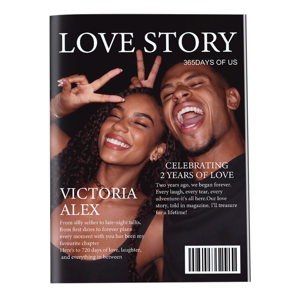 Personalized LOVE STORY Magazine for Couples on Anniversary