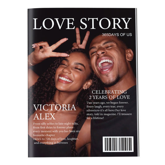 Personalized LOVE STORY Magazine for Couples on Anniversary