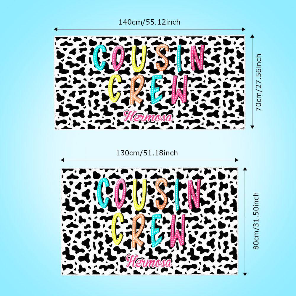Custom Cousin Crew Beach Towel with Name Beach Towel Family Reunion Gift